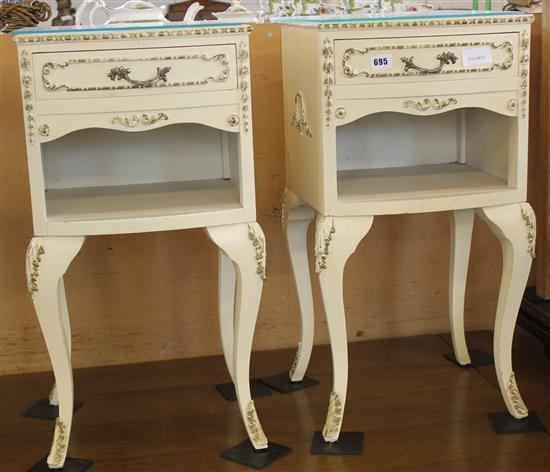 Pair cream bedside cabinets